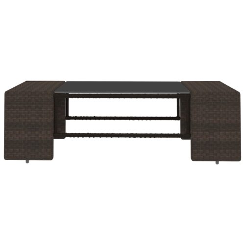 2-Piece Garden Lounge Set Poly Rattan Brown - Image 8