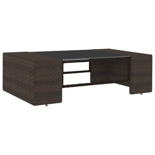 2-Piece Garden Lounge Set Poly Rattan Brown - Image 9