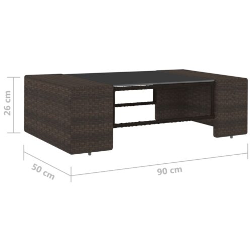 2-Piece Garden Lounge Set Poly Rattan Brown - Image 11
