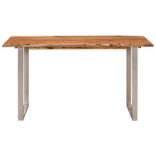 Dining Table 140x70x76cm Solid Wood Acacia - Image 2