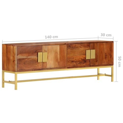 TV Cabinet 140x30x50cm Solid Acacia Wood - Image 9
