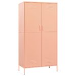 Industrial Pink Wardrobe Cupboard Storage Cabinet Bedroom Closet Kitchen Pink