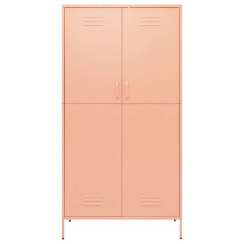Industrial Pink Wardrobe Cupboard Storage Cabinet Bedroom Closet Kitchen Pink - Image 3