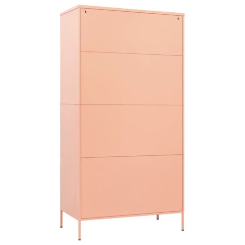 Industrial Pink Wardrobe Cupboard Storage Cabinet Bedroom Closet Kitchen Pink - Image 5