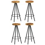 Bar Chairs 4pcs Solid Mango Wood