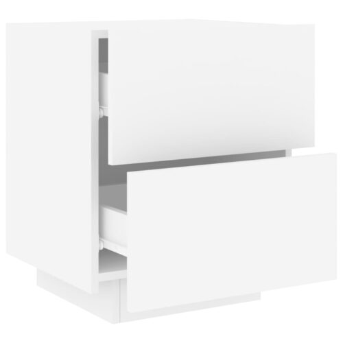 Bedside Cabinets with LED Lights 2pcs White Engineered Wood - Image 7
