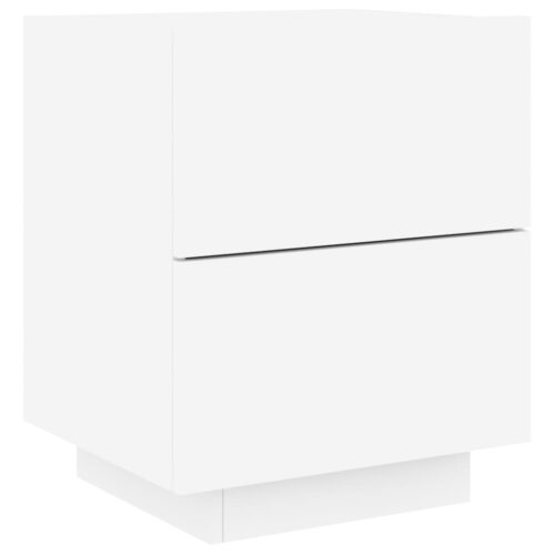 Bedside Cabinets with LED Lights 2pcs White Engineered Wood - Image 8