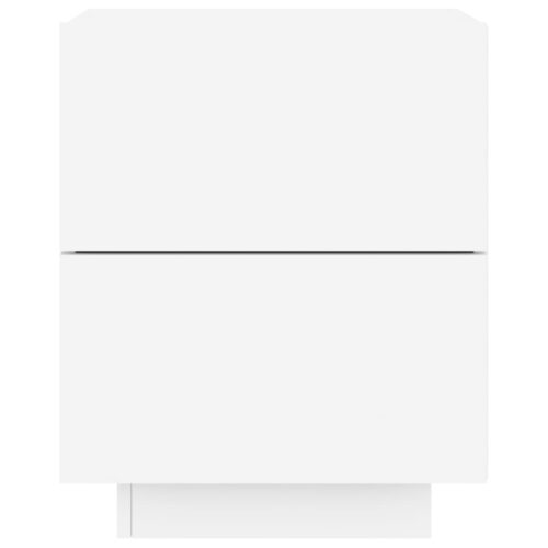 Bedside Cabinets with LED Lights 2pcs White Engineered Wood - Image 9
