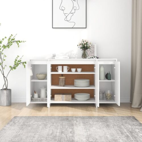 Sideboard White 135x41x75cm Engineered Wood - Image 3