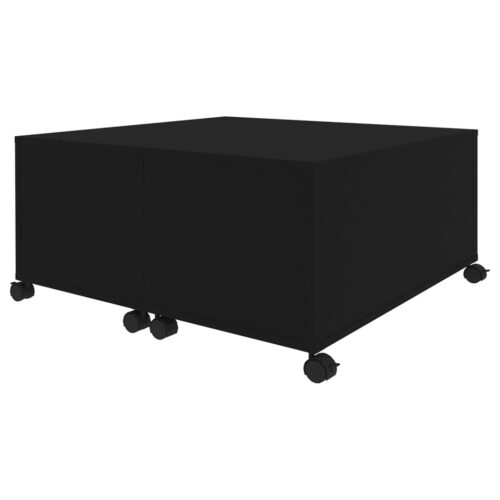 Coffee Table Black 75x75x38cm Engineered Wood - Image 4