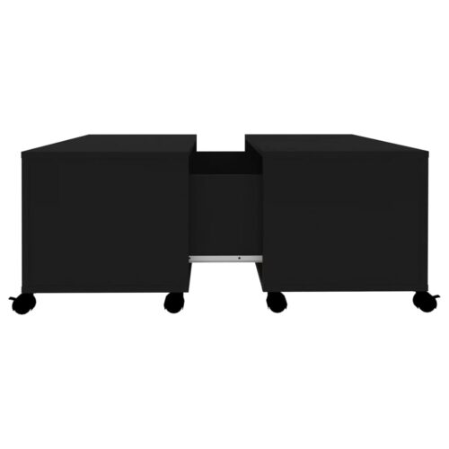 Coffee Table Black 75x75x38cm Engineered Wood - Image 5