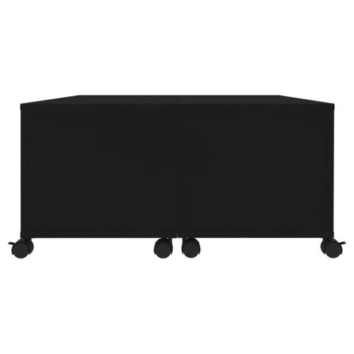Coffee Table Black 75x75x38cm Engineered Wood - Image 6