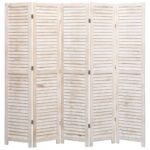 5-Panel Room Divider 175x165cm Wood