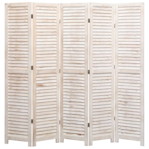 5-Panel Room Divider 175x165cm Wood