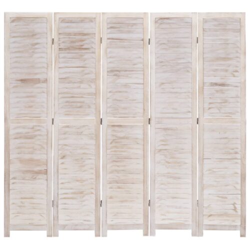 5-Panel Room Divider 175x165cm Wood - Image 2