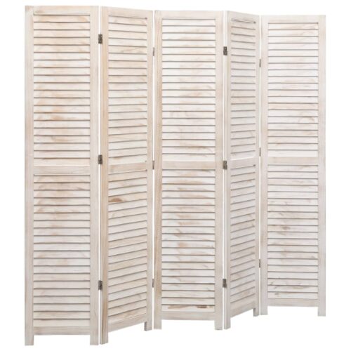 5-Panel Room Divider 175x165cm Wood - Image 3