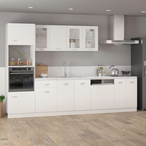Microwave Cabinet White 60x57x207cm Engineered Wood - Image 3