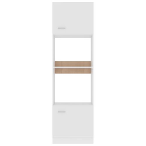 Microwave Cabinet White 60x57x207cm Engineered Wood - Image 6