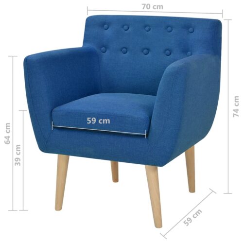 Armchair Blue Fabric - Image 5