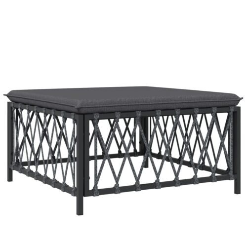 4-Piece Garden Lounge Set with Cushions Anthracite Steel - Image 6