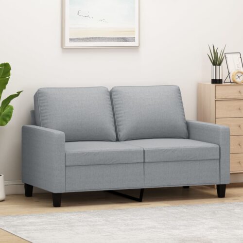 2-Seater Sofa Light Grey 120cm Fabric - Image 9