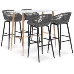 5-Piece Bar Set White Grey