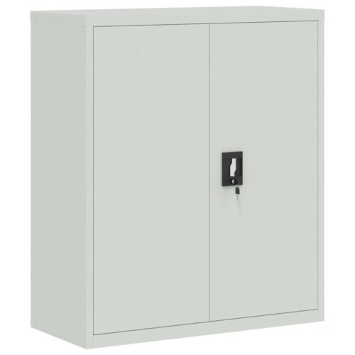 Lockable File Cabinet Storage Drawers Study Office Filing Cupboard Steel Grey