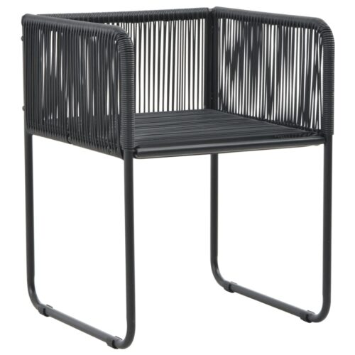 5-Piece Garden Dining Set PVC Rattan Black Brown - Image 6