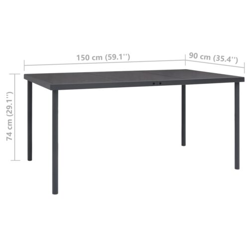 7-Piece Outdoor Dining Set Steel - Image 11