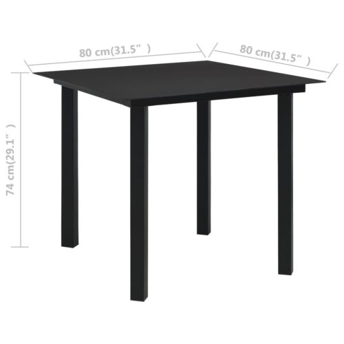 5-Piece Outdoor Dining Set PVC Rattan Black - Image 11