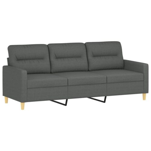 3-Seater Sofa Dark Grey 180cm Fabric - Image 2