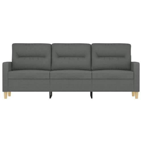 3-Seater Sofa Dark Grey 180cm Fabric - Image 3