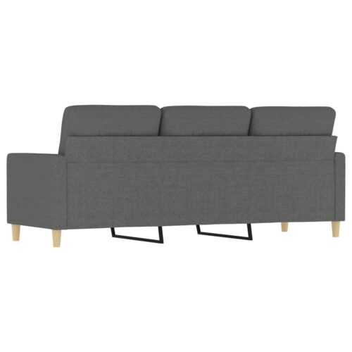 3-Seater Sofa Dark Grey 180cm Fabric - Image 5