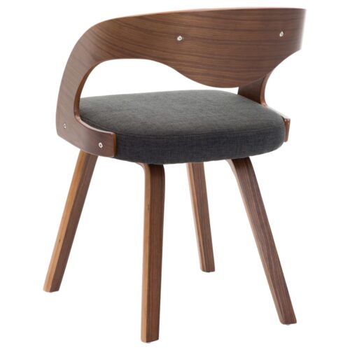 Dining Chairs 2pcs Dark Grey Bent Wood Fabric - Image 5