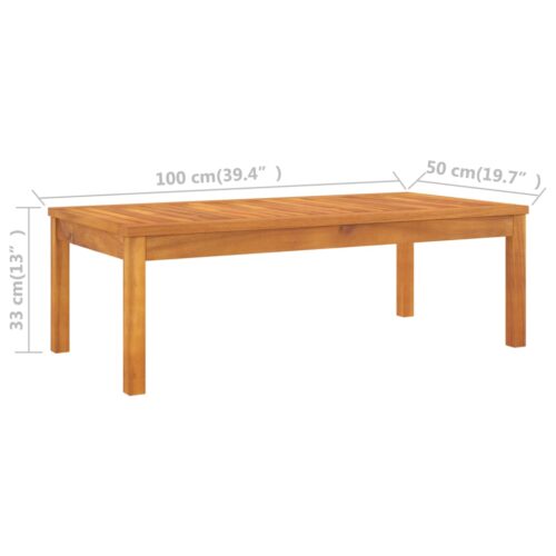 3-Piece Garden Lounge Set with Cushion Acacia Wood Timber Outdoor Patio Furniture - Image 9