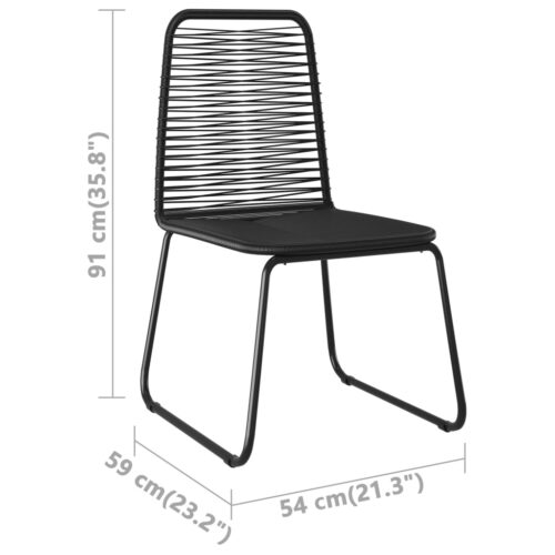 5-Piece Garden Dining Set PVC Rattan Black Brown - Image 9