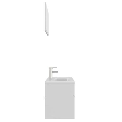Bathroom Furniture Set White Engineered Wood - Image 6