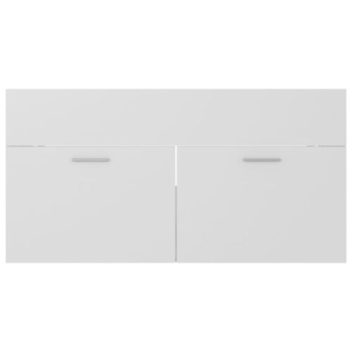 Bathroom Furniture Set White Engineered Wood - Image 9