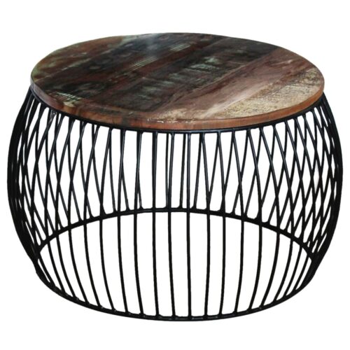 Coffee Table Round Solid Reclaimed Wood 68x37cm - Image 2