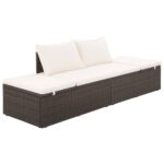 Garden Bed Brown 195x60cm Poly Rattan