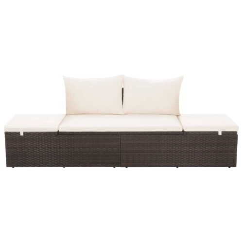 Garden Bed Brown 195x60cm Poly Rattan - Image 2