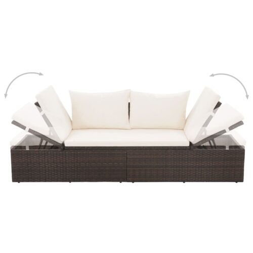 Garden Bed Brown 195x60cm Poly Rattan - Image 3