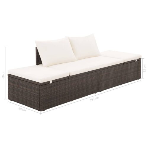 Garden Bed Brown 195x60cm Poly Rattan - Image 5