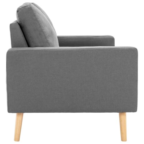 2-Seater Sofa Light Grey Fabric - Image 4