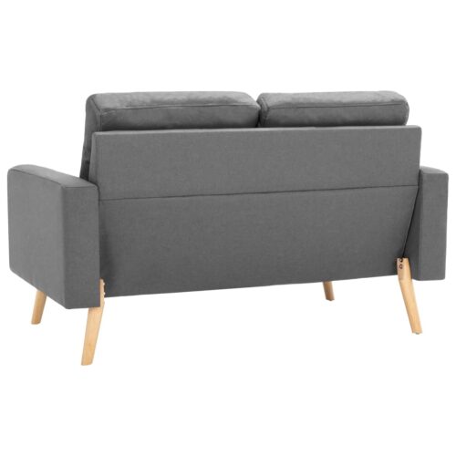 2-Seater Sofa Light Grey Fabric - Image 5