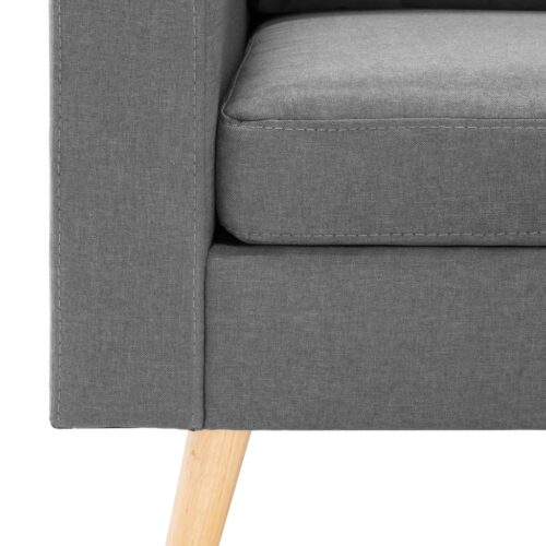 2-Seater Sofa Light Grey Fabric - Image 6