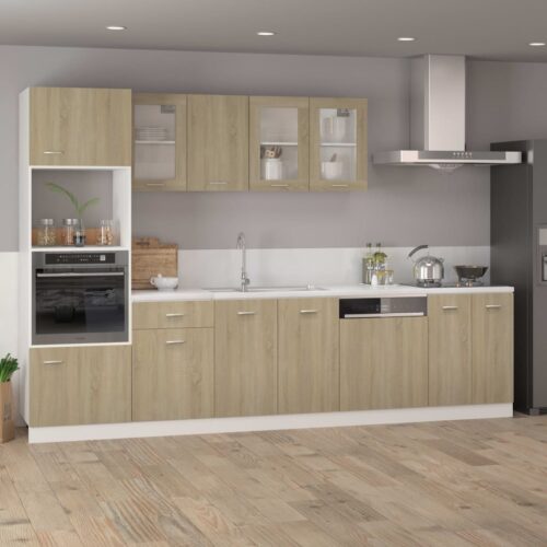 Microwave Cabinet Sonoma Oak 60x57x207cm Engineered Wood - Image 3