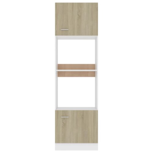 Microwave Cabinet Sonoma Oak 60x57x207cm Engineered Wood - Image 6