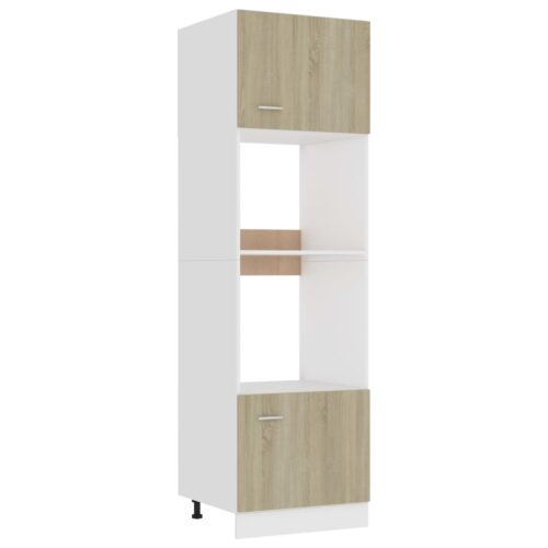 Microwave Cabinet Sonoma Oak 60x57x207cm Engineered Wood - Image 12