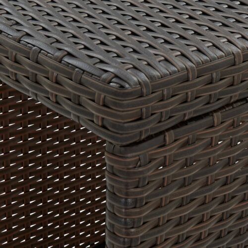 5-Piece Garden Bar Set with Cushions Poly Rattan Wicker Outdoor Patio Furniture Brown - Image 3